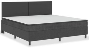 Letto a molle grigio in tessuto 200x200 cm