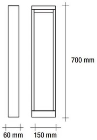 Vivida skyline  paletto rettangolare led  8.5w  4000k