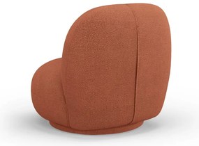 Poltrona in tessuto bouclé color mattone Chuck - Micadoni Home
