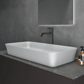 Lavabo da appoggio IDEAL STANDARD rettangolare piletta non inclusa in ceramica L 80 x H 12 x P 40 cm bianco piletta non inclusa