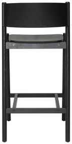 Sgabello da bar nero in legno di quercia altezza seduta 75 cm Oblique - Hübsch