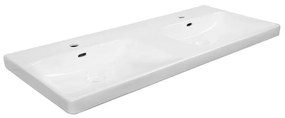 Lavabo integrale a incasso bacino su entrambi i lati rettangolare Remix L 121 x H 16.5 x P 49.7 cm in ceramica bianco