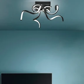Plafoniera LED moderno Wendy, nero, luce naturale NOVECENTO
