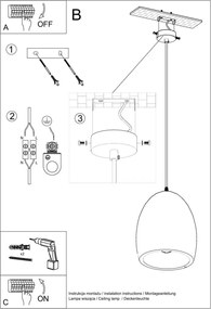 Lampada a Sospensione FLAWIUSZ E27 in Ceramica Bianca