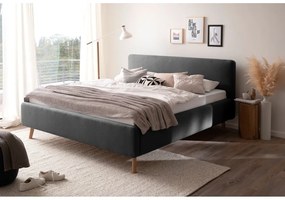 Letto matrimoniale imbottito color antracite con contenitore con rete inclusa 160x200 cm Mattis – Meise Möbel