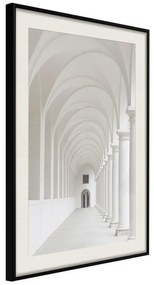 Poster  White Colonnade  Cornice Quadri Cornice nera con pass-partout, Larghezza x Altezza Home decor 20x30