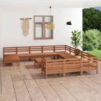 Set Salotto da Giardino 13 pz Miele in Legno Massello di Pino 3083332