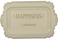 Vassoio crema 40x26 cm in polipropilene Happiness Lily