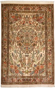 Cashmere Silk Tappeto 190 x 120 Beige (Indian) Annodato A Mano
