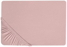 Lenzuolo con angoli cotone rosa 140 x 200 cm HOFUF Beliani