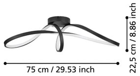 Eglo 901158-Plafoniera dimmerabile RGBW CALAROSSA-Z LED/22W/230V nero