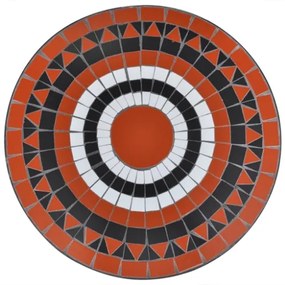 Tavolo da Bistrot Terracotta e Bianco 60 cm a Mosaico