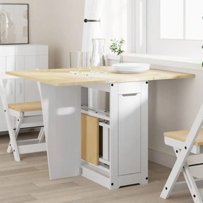 Tavolo Da Pranzo Corona Bianco İn Legno Massello Di Pino /
