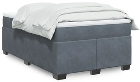 Giroletto A Molle Con Materasso Grigio Scuro 120x200 Cm Velluto /