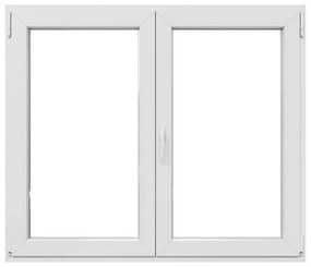 Finestra in PVC bianco L 140 x H 120 cm, 2 ante apertura a destra