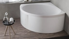 Novellini Vasca Divina C Angolare Cm 140x140 Con Telaio Rubinetteria E Un Pannello Bianco Lucido