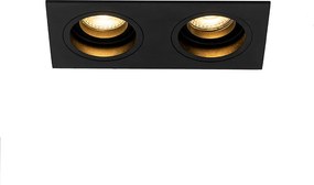 Faretto da incasso Smart nero rettangolare regolabile con 2 WiFi GU10 - Chuck