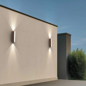 Applique Bidirezionale Corten 12W CCT IP65 da esterno - Serie FILO Colore Bianco Variabile CCT