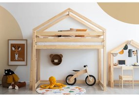 Letto per bambini in legno di pino 80x200 cm in colore naturale Mila DMPBA - Adeko