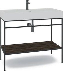 Mobile bagno da terra con lavabo e porta asciugamani L 100 x H 89 x P 45.5 cm marrone per vasca centrale Outline