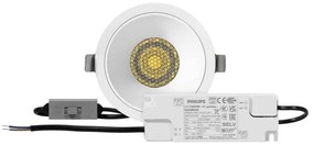 Faro da Incasso Bianco 18W, Foro Ø95mm, CCT, 15°-55° con driver Philips Colore Bianco Variabile CCT