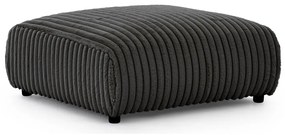 Poggiapiedi grigio scuro con rivestimento in velluto a coste Justin – Ropez