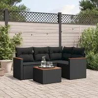 Set Divani da Giardino 5 pz con Cuscini in Polyrattan Nerocod mxl 89058