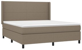 Letto a molle con materasso e led tortora 180x200 cm in tessuto