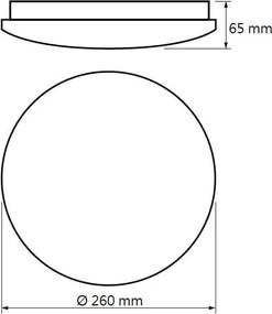 Plafoniera LED 12W IP20 ø260x65mm da soffitto e parete Colore Bianco Naturale 4.000K