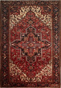 Heriz Tappeto persiano 350 x 250 Rosso (Iran) Annodato A Mano