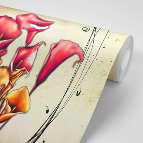 Carta da parati – Fiori rossi di calla