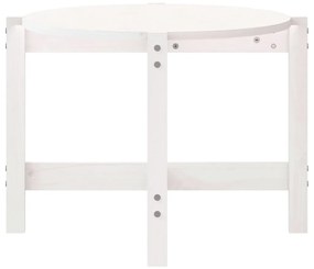 Tavolino da Salotto Bianco 118x63x45 cm Legno Massello di Pino