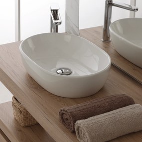 Lavabo D'Appoggio 47,5x35 Cm Bianco Lucido