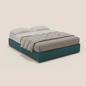Ina sommier con ampio contenitore in microfibra smacchiabile ed impermeabile T11 petrolio