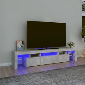 Mobile Porta Tv Con Luci Led Grigio Cemento 200x36,5x40 Cm /