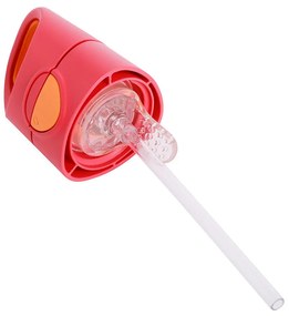Bottiglia con cannuccia 450 ml – rosa/arancione