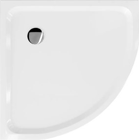Mexen Flat piatto doccia semicircolare slim 90 x 90 cm, bianco, sifone cromato - 41109090