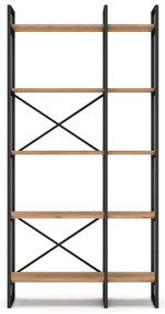 Scaffale in rovere nero/naturale 87,5x175 cm Dusan - Marckeric