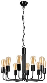 Lampadario a sospensione con catena TIFFANY 10xE27/60W/230V nero