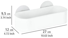WENKO 21824100-Mensola OSIMO plastica 27x12 cm bianco/trasparente