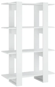 Libreria/divisorio bianco lucido 80x30x123,5 cm
