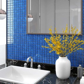 Piastrelle Mosaico 11 Pz Blu 30x30 Cm İn Vetro /