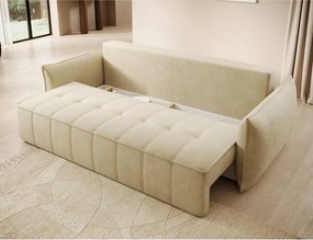 Divano beige allungabile/con contenitore e rivestimento in velluto 242 cm Weltton – ELTAP