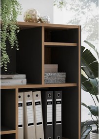 Libreria color antracite/di colore naturale con effetto rovere 75x120x40 cm Podium – Germania