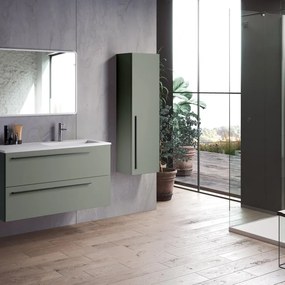 Mobile sottolavabo e lavabo Mia muschio L 100 cm 1 vasca 2 cassetti