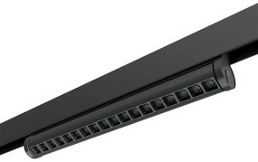 Faro LED Lineare 18W Magnetico 36cm CRI92 UGR16 Nero 48V Colore Bianco Caldo 3.000K