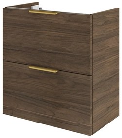 Mobile da bagno sospeso sotto lavabo L 60 x H 64 x P 35 cm noce lucido, 2 cassetti SENSEA Neo Frame