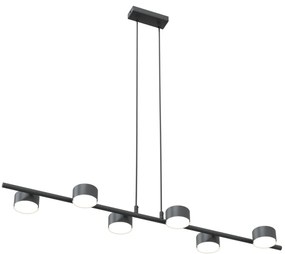 Lampadario Minimal Hermes Acciaio Nero 6 Luci Gx53 Ip20