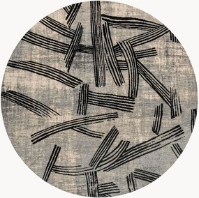 Tappeto rotondo jacquard lavabile da interno-esterno Kanji