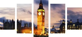 Quadri 5 pezzi – Big Ben notturno a Londra